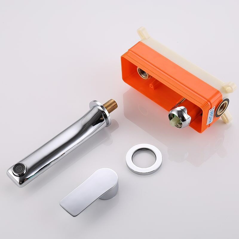 Wholesale Brass Hotel Bathroom Water Tap Single Lever Chrome Embedded Wall Mounted Hot And Cold Basin Faucet Latest arrival Hotel Bathroom water tap Single lever Chrome Embedded Wall mounted Hot and Cold Basin Faucet 33 Wholesale Brass Hotel Bathroom Water Tap Single Lever Chrome Embedded Wall Mounted Hot And Cold Basin Faucet - Imagem 3