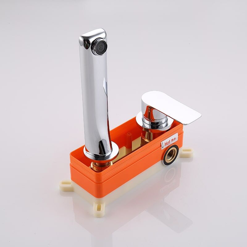 Wholesale Brass Hotel Bathroom Water Tap Single Lever Chrome Embedded Wall Mounted Hot And Cold Basin Faucet Latest arrival Hotel Bathroom water tap Single lever Chrome Embedded Wall mounted Hot and Cold Basin Faucet 34 Wholesale Brass Hotel Bathroom Water Tap Single Lever Chrome Embedded Wall Mounted Hot And Cold Basin Faucet - Imagem 2