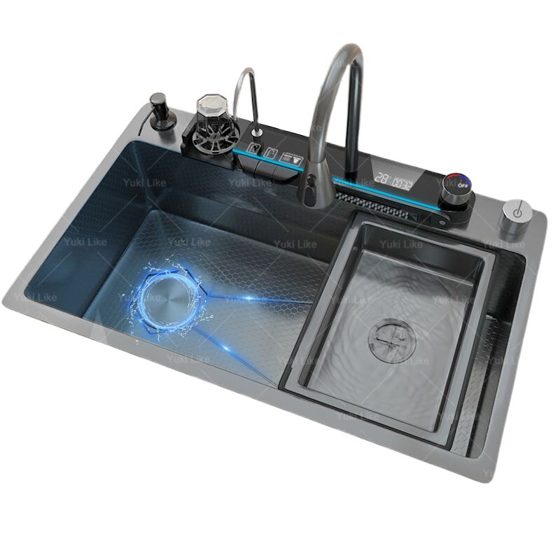 Luxury Black Digital Display Multifunctional 304 Stainless-steel Kitchen Sink Pull-out Waterfall Faucet for Hotel Kitchen Luxury Black Digital Display Multifunctional 304 Luxury Black Digital Display Multifunctional 304 Stainless-steel Kitchen Sink Pull-out Waterfall Faucet for Hotel Kitchen