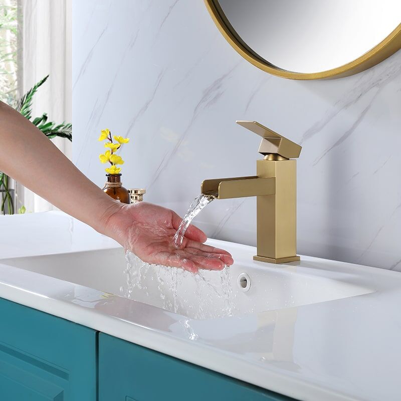 Bathroom Faucet Single Handle Stainless Steel Waterfall Basin Faucet Washroom Mixers Taps Of Basin Luxury Unique Design Bathroom Lavatory Basin Gold Waterfall Faucet Mixer 1 10 Bathroom Faucet Single Handle Stainless Steel Waterfall Basin Faucet Washroom Mixers Taps Of Basin - Image 10