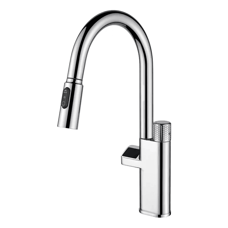 Single Hole Digital Smart Touch Kitchen Faucet Tap with Pull Down Sprayer MP KF 1080 Single Hole Digital Smart Touch Kitchen Faucet Tap with Pull Down Sprayer Single Hole Digital Smart Touch Kitchen Faucet Tap with Pull Down Sprayer
