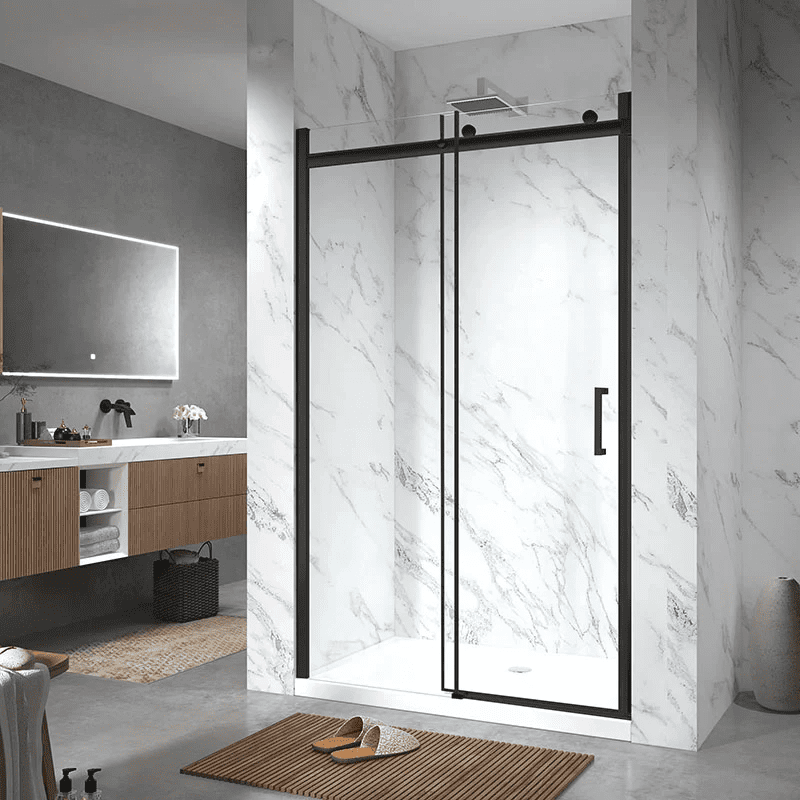 Bathroom Polished Sliding Shower Glass Door MP SD102 Bathroom Polished Sliding Shower Glass Door Porte de douche coulissante en verre poli pour salle de bain