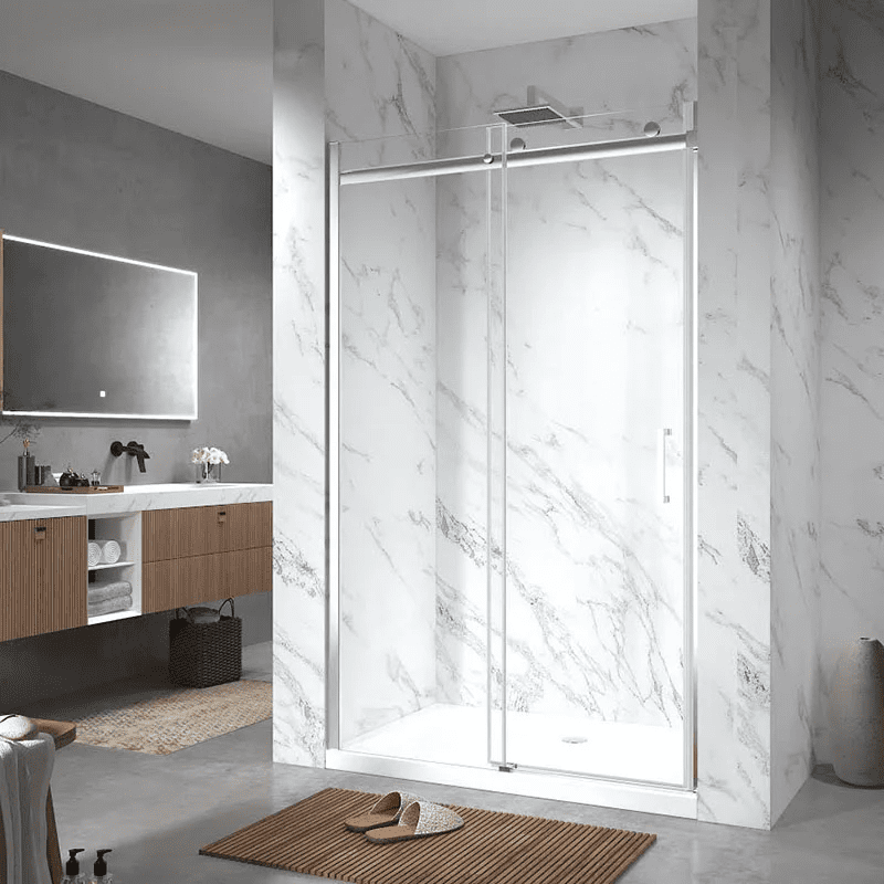 Modern Chrome Frameless Double Bypass Shower Door MP SD103 Modern Chrome Frameless Double Bypass Shower Door Modern Chrome Frameless Double Bypass Shower Door