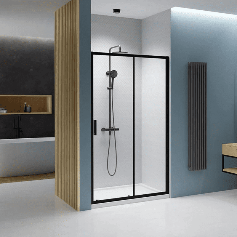 Adjustable Tempered Glass Enclosure Pivot Shower Door MP SD1080 Adjustable Tempered Glass Enclosure Pivot Shower Door Porte de douche pivotante réglable en verre trempé