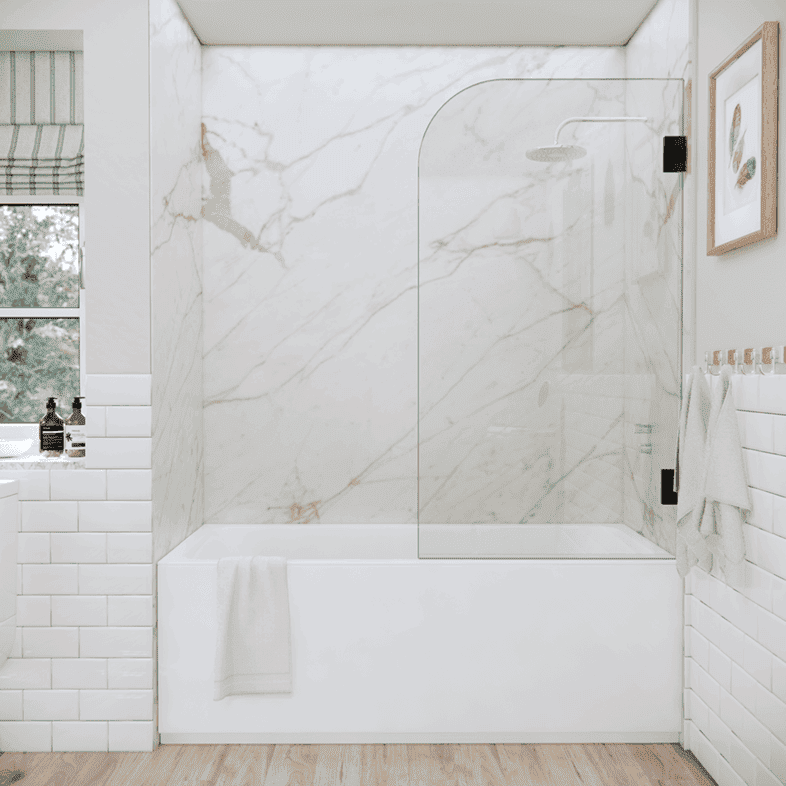 Sliding Bathtub Shower Doors Stainless Steel Rails & Factory Price Advantage