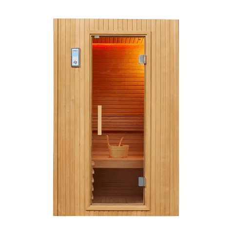 Sauna infrarouge économique pour 2-3 personnes, en cèdre sec (MP SR E033) Sauna infrarouge économique pour 2 à 3 personnes, salle de sauna sèche en cèdre.