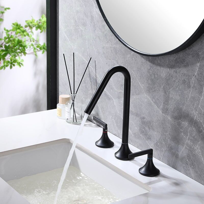 China Faucet Manufacturer and Supplier Matt Black 2 Handle Brass Bathroom Sink Faucet 3 Hole Desk basin faucets Matt Black 2 Handle Brass Bathroom Sink Faucet 3 Hole Desk basin faucets 11 China Faucet Manufacturer and Supplier Matt Black 2 Handle Brass Bathroom Sink Faucet 3 Hole Desk basin faucets – Image 2