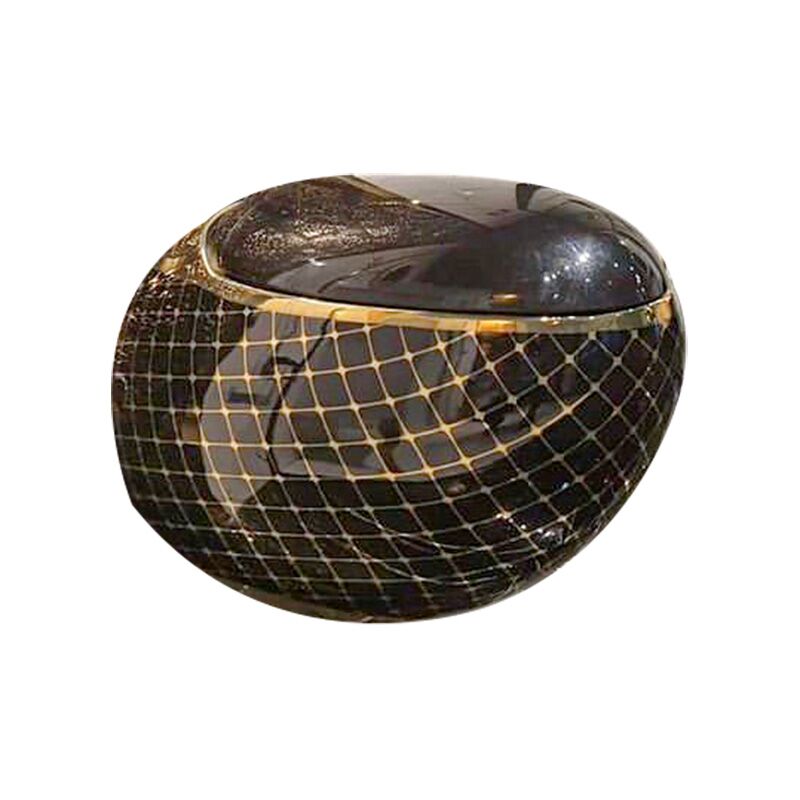 European luxury royal bathroom egg shape around golden color ceramic wall hung toilet Modern Bathroom Rimless Washdown Wall Mounted Toilet G1133 European luxury royal bathroom egg shape around golden color ceramic wall hung toilet - Image 5