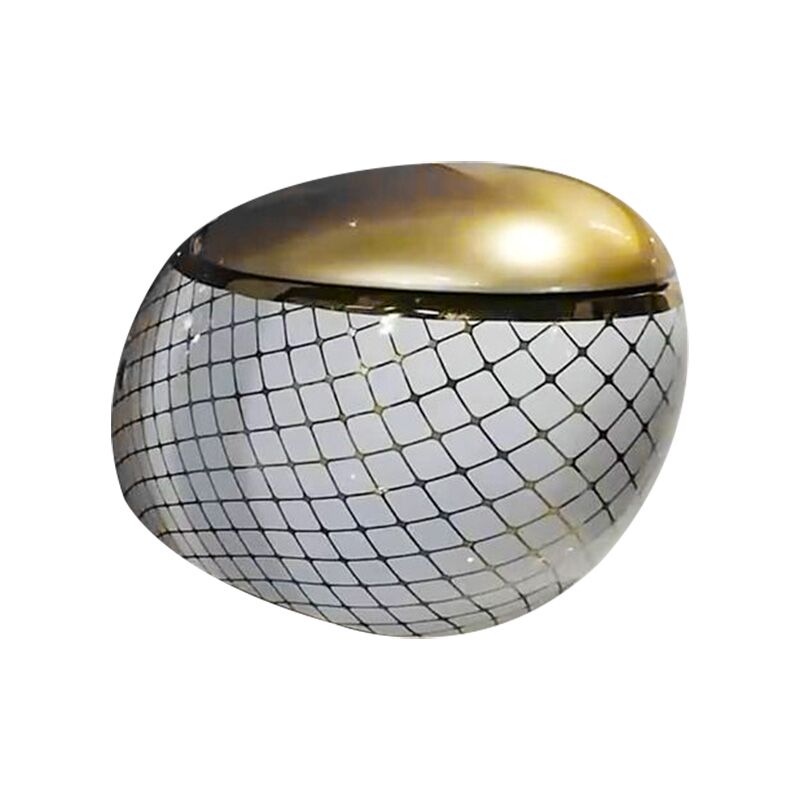 European luxury royal bathroom egg shape around golden color ceramic wall hung toilet Modern Bathroom Rimless Washdown Wall Mounted Toilet G1134 European luxury royal bathroom egg shape around golden color ceramic wall hung toilet - Image 3