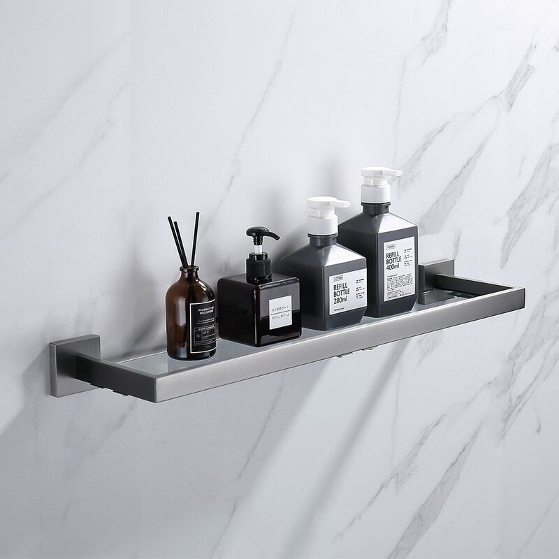 Modern Stainless Steel Shower Storage Platform with Glass Rack Shelf Soap Dispenser Holder Corner Mounted for Hotel Bathrooms Modern Stainless Steel Shower Storage Platform Modern Stainless Steel Shower Storage Platform with Glass Rack Shelf Soap Dispenser Holder Corner Mounted for Hotel Bathrooms