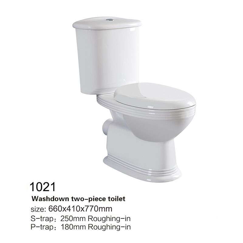 Modern White Toilets Manufacturer Sanitary Ware Two Piece Wc Toilet Ceramic Wc Toilet New Model Dual Flush Washdown 2 Piece Toilet P Trap 180mm WC Water Close Coupled Toilet 02 1021 Modern White Toilets Manufacturer Sanitary Ware Two Piece Wc Toilet Ceramic Wc Toilet - Image 2
