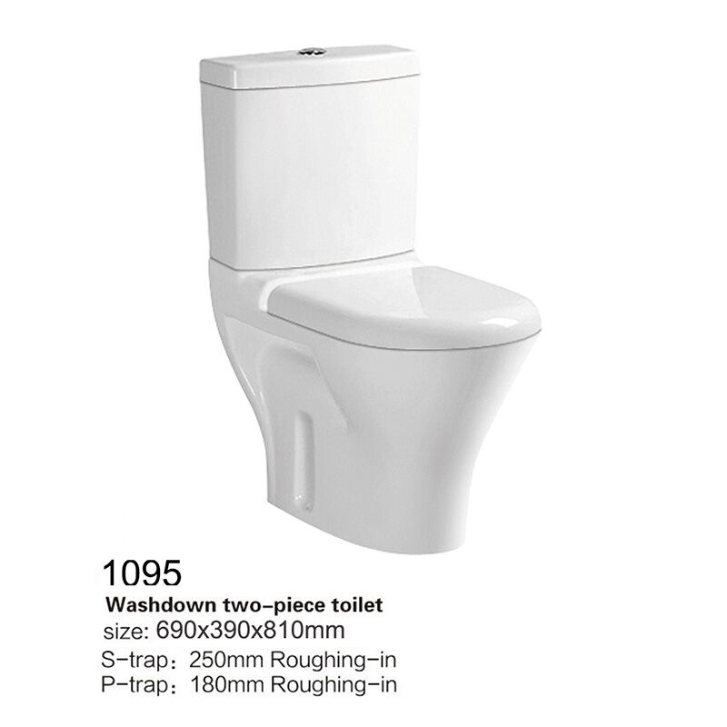 Modern White Toilets Manufacturer Sanitary Ware Two Piece Wc Toilet Ceramic Wc Toilet New Model Dual Flush Washdown 2 Piece Toilet P Trap 180mm WC Water Close Coupled Toilet 03 1095 Modern White Toilets Manufacturer Sanitary Ware Two Piece Wc Toilet Ceramic Wc Toilet - Image 3
