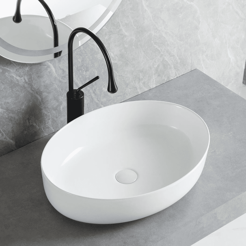 Oval White Ceramic Bathroom Above Counter Sinks Porcelain Table Top Washing Basin for Hotel Oval White Ceramic Bathroom Above Counter Oval White Ceramic Bathroom Above Counter Sinks Porcelain Table Top Washing Basin for Hotel