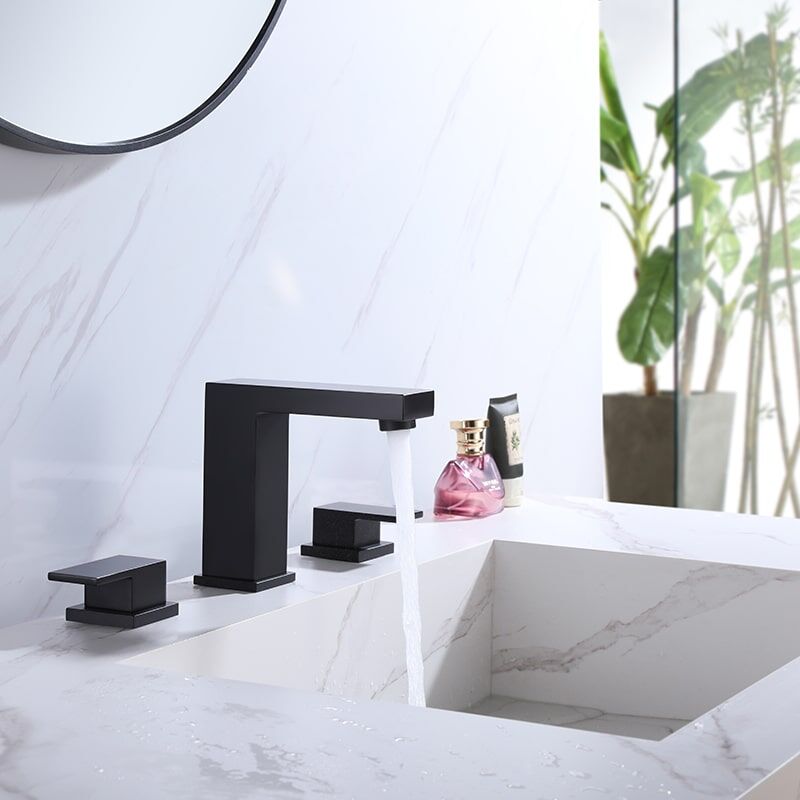 2 Pemegang Basin Faucet Mixer Brass Brushed Gold Bathroom Sink Tap 3 Lubang Bathroom Basin Faucet Project Hot Sale Matt Black Finish Deck Mounted 3 Lubang 2 Handle 8 Brass Bathroom Faucet 9 2 Handle Basin Faucet Mixer Brass Brushed Gold Bathroom Sink Tap 3 Holes Bathroom Basin Faucet - Imej 10