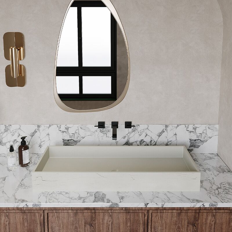 Rectangle Shape Concrete Basin Luxury Wash Basin Bathroom Counter Top Sink Basin Rectangle Shape Concrete Basin Luxury Wash Rectangle Shape Concrete Basin Luxury Wash Basin Bathroom Counter Top Sink Basin