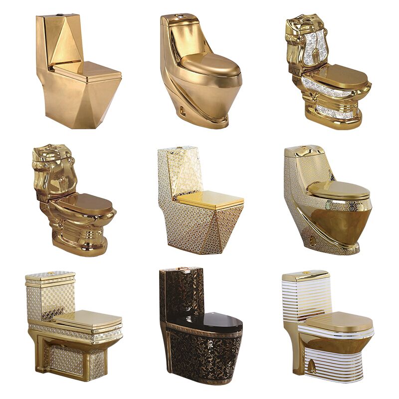 Modern Sanitary Ware Ceramic Gold Plating Wc Toilet Bathroom One Piece Toilet Royal Luxury Sanitary Ware Wc Toilet Set Bathroom Electroplated Gold Color Washdown Siphonic Gold Toilet Modern Sanitary Ware Ceramic Gold Plating Wc Toilet Bathroom One Piece Toilet – Bild 3