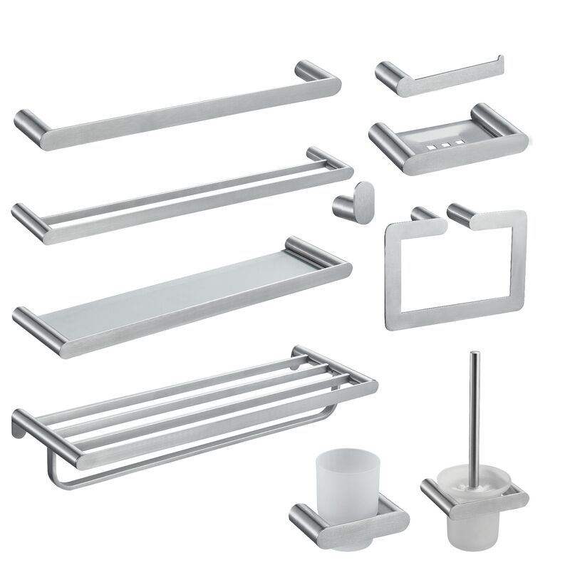 Stainless Steel Modern Bathroom Products Accessories Set Fitting Washroom Bathroom Fittings Towel bar Rack Robe Hook for Hotel Stainless Steel Modern Bathroom Products Accessories Stainless Steel Modern Bathroom Products Accessories Set Fitting Washroom Bathroom Fittings Towel bar Rack Robe Hook for Hotel