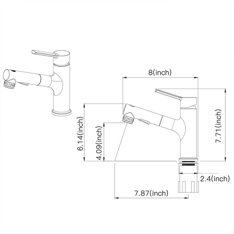 China Faucet Factory Wholesale USA Sell Well Brass Bathroom Sink Faucet With Pull Out Sprayer Top Sales Bathroom Tap brass body single hole wash sink faucet water taps black gold