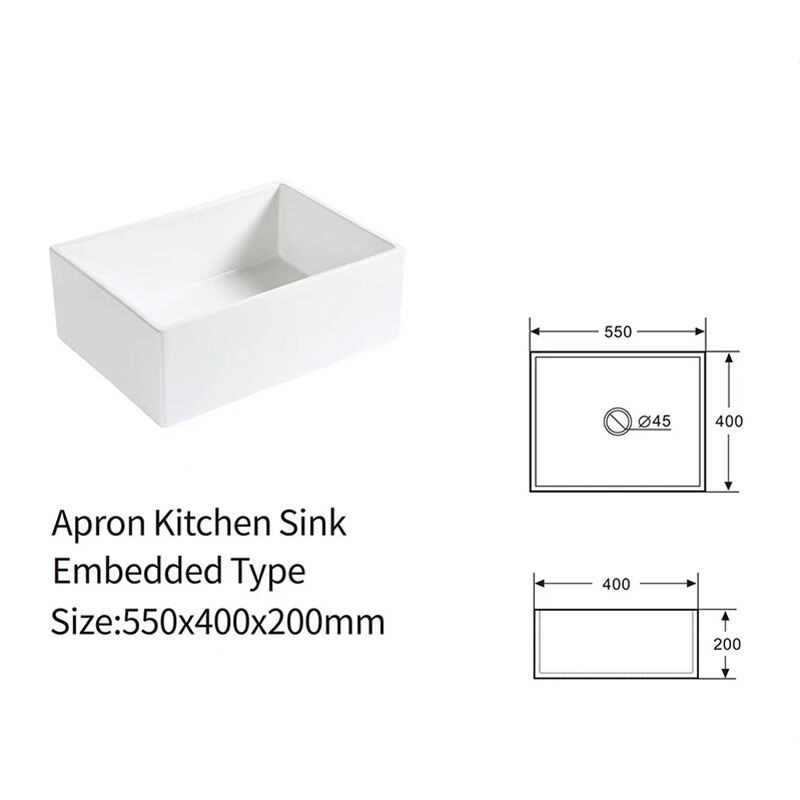 Popular Design CUPC Rectangular Single Bowl Ceramic Farmhouse Apron Front Kitchen Sink Wholesale Fireclay White Sink Apron Front Kitchen Sink cUPC Ceramic Small Farmhouse Sinks S k01 Popular Design CUPC Rectangular Single Bowl Ceramic Farmhouse Apron Front Kitchen Sink - الصورة 13