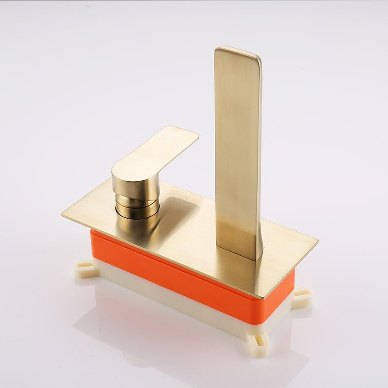 Luxury Style Hot and Cold Wash Faucet Wall Mounted Bathroom Water Tap Washbasin Mixer Gold Brass Basin Faucet Wholesale Luxury Brass Wall Mounted Basin Tap Brushed Gold Concealed Basin Mixer Faucet 1 10 Luxury Style Hot and Cold Wash Faucet Wall Mounted Bathroom Water Tap Washbasin Mixer Gold Brass Basin Faucet - الصورة 6