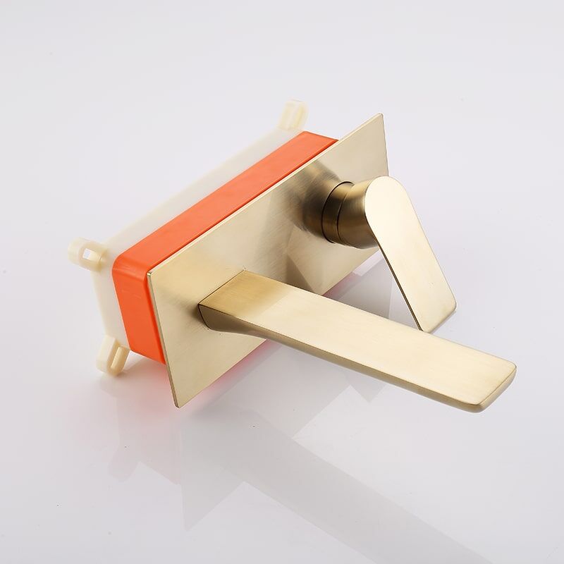 Luxury Style Hot and Cold Wash Faucet Wall Mounted Bathroom Water Tap Washbasin Mixer Gold Brass Basin Faucet Wholesale Luxury Brass Wall Mounted Basin Tap Brushed Gold Concealed Basin Mixer Faucet 1 11 Luxury Style Hot and Cold Wash Faucet Wall Mounted Bathroom Water Tap Washbasin Mixer Gold Brass Basin Faucet - الصورة 7