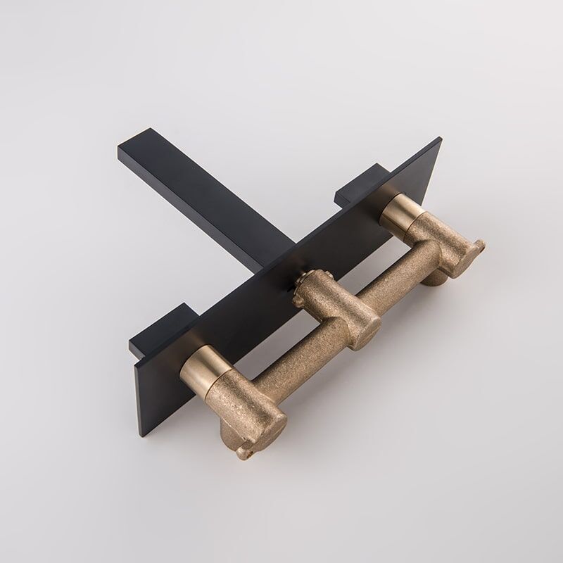 Factory Directly Brass 2 Lever Handles Square Wall Mounted Bathroom Sink Basin Faucet brass 2 lever handles square wall mounted Waterfall bathroom sink basin faucet 2 Factory Directly Brass 2 Lever Handles Square Wall Mounted Bathroom Sink Basin Faucet - Imej 4