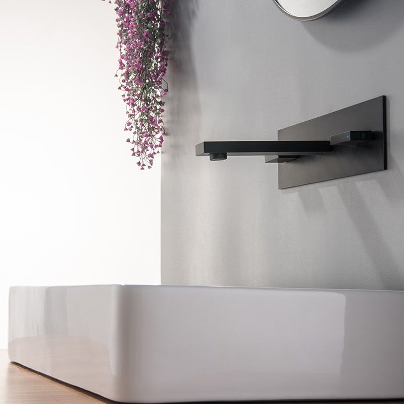 Factory Directly Brass 2 Lever Handles Square Wall Mounted Bathroom Sink Basin Faucet brass 2 lever handles square wall mounted Waterfall bathroom sink basin faucet 5 Factory Directly Brass 2 Lever Handles Square Wall Mounted Bathroom Sink Basin Faucet - Imej 6