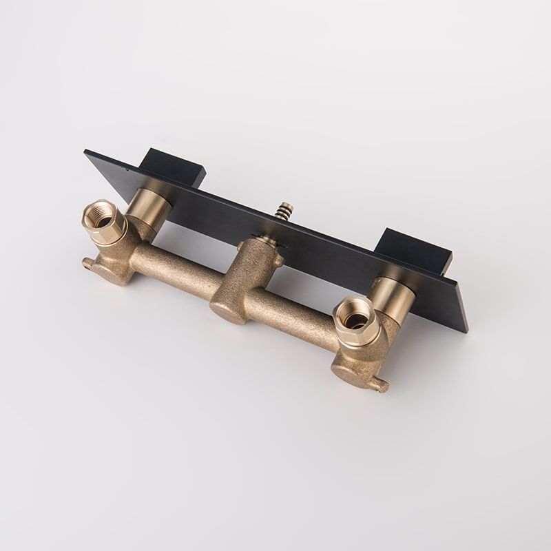 Factory Directly Brass 2 Lever Handles Square Wall Mounted Bathroom Sink Basin Faucet brass 2 lever handles square wall mounted Waterfall bathroom sink basin faucet 9 Factory Directly Brass 2 Lever Handles Square Wall Mounted Bathroom Sink Basin Faucet - Imej 9