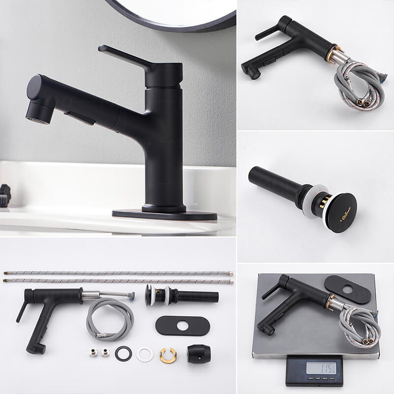 China Faucet Factory Wholesale USA Sell Well Brass Bathroom Sink Faucet With Pull Out Sprayer copper faucets single handle bathroom wash basin faucet