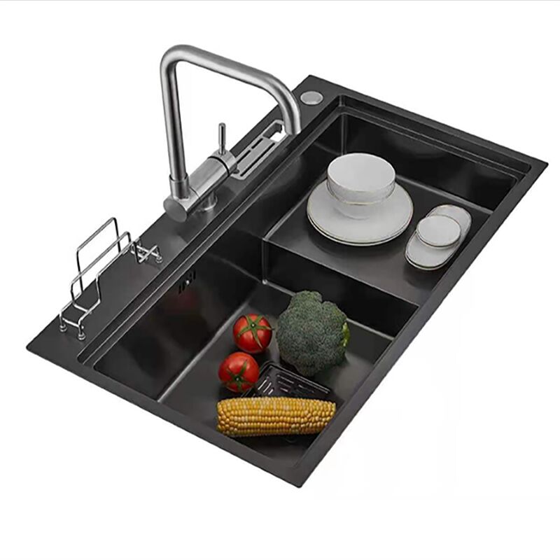 High-Quality Handmade Nano Advanced Black Single Slot Kitchen Sink And Vegetable Sink high quality handmade nano advanced black single slot kitchen sink and vegetable sink High-Quality Handmade Nano Advanced Black Single Slot Kitchen Sink And Vegetable Sink