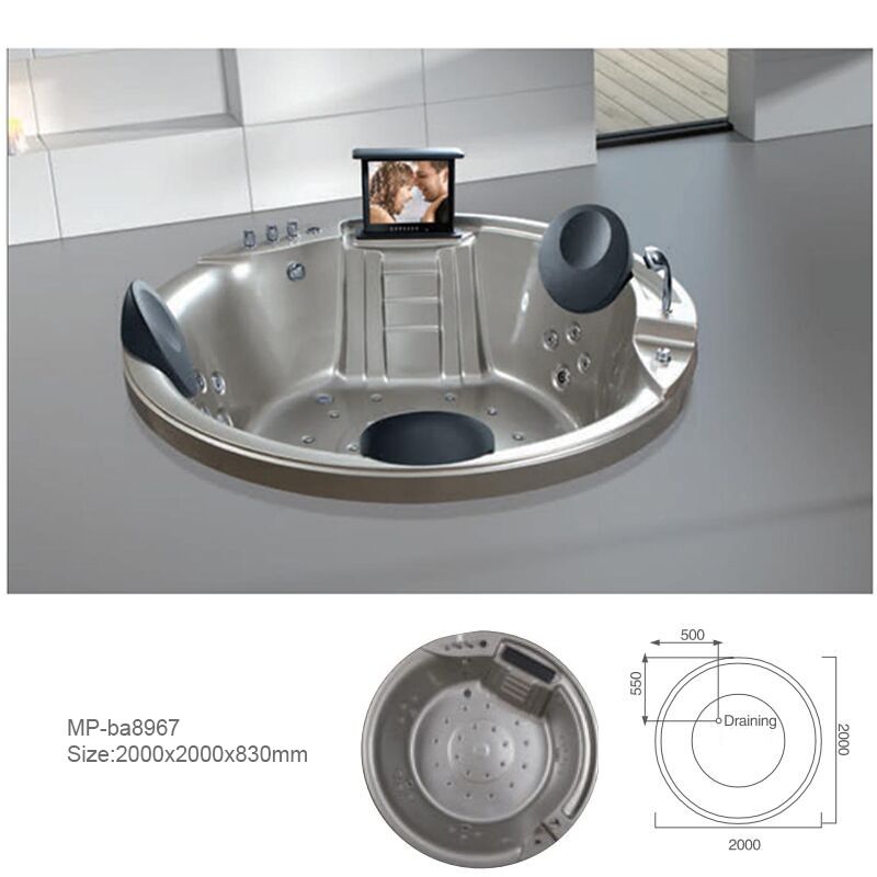 1 Person Whirlpool Massage Bathtub Tub Hot Freestanding Spa Tub jet tub with whirlpool soaking tub with glass windowba8967 Built-in Bathtub,Drop-in Bath Tub