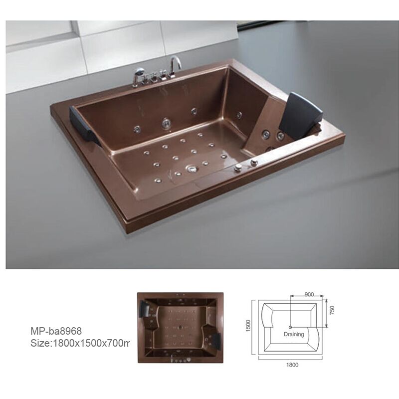 1 Person Whirlpool Massage Bathtub Tub Hot Freestanding Spa Tub mopo bathtub ba8968 Square embedded acrylic massage bathtub, Foshan factory direct sales, reasonable price