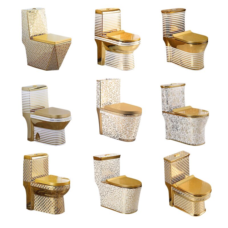 Modern Sanitary Ware Ceramic Gold Plating Wc Toilet Bathroom One Piece Toilet quality electroplated hotel golden wc bathroom commode ceramic one piece gold toilet Modern Sanitary Ware Ceramic Gold Plating Wc Toilet Bathroom One Piece Toilet – Bild 2