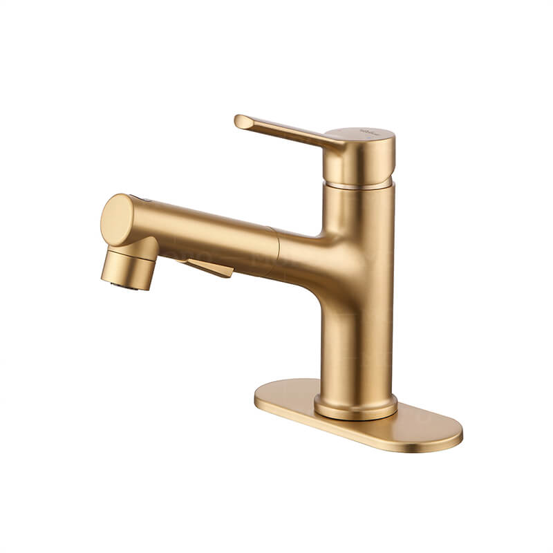 Factory Direct Sales 3 Models Bathroom Pull-Out Faucet With Swivel Spout, Single Handle Modern Bathroom Faucet With Pull-Down Spray singlehandle gold basin faucet luxury golden pull out bathroom basin faucet hot and cold taps