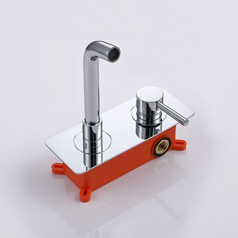 Torneira de parede com alça única para banheiro de hotel Torneira misturadora de água quente e fria Torneira de pia de parede Torneira de água de parede para hotel MP 91225 5 Wall Mounted Faucet Single Handle Hotel Bathroom Basin Faucet Hot Cold Mixer Tap - Imagem 4