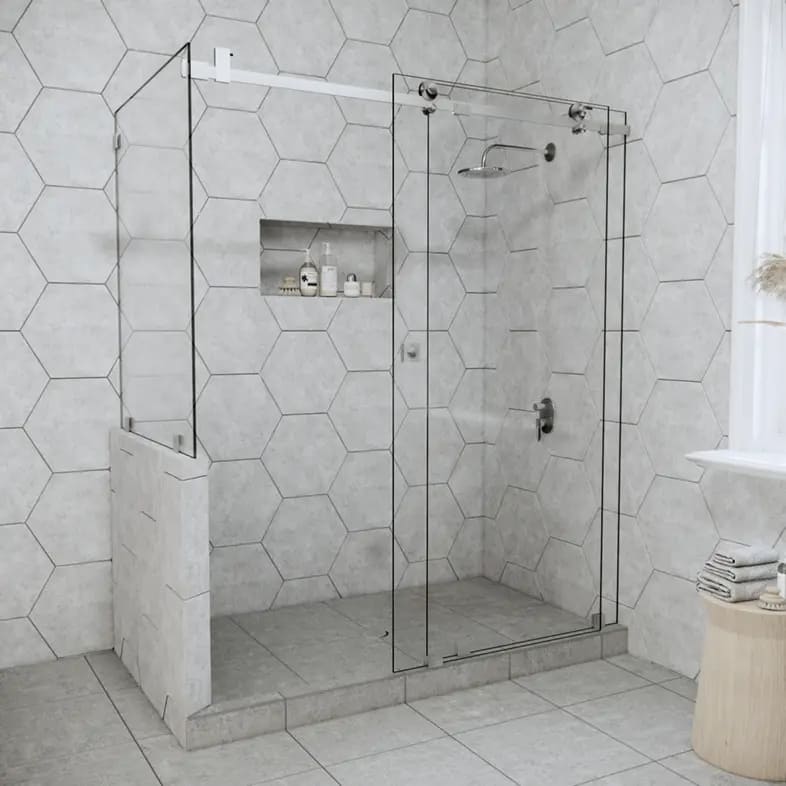 Low MOQ Sliding Glass Shower Doors No Borders Design & Factory Price Advantage